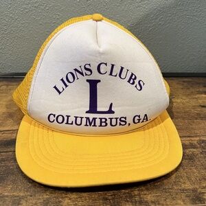 Vintage Hat Lions Club International Trucker Snapback Columbus, GA Cap